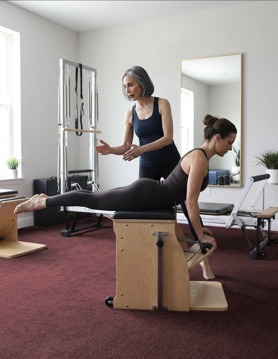 Gina Santangelo teaching a client at the GLOW Body studio