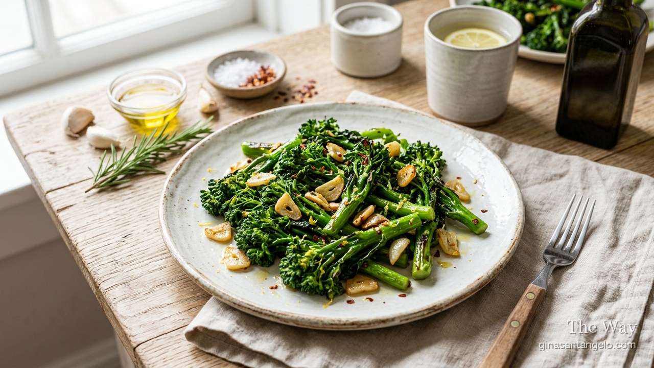 Sautéed broccoli rabe with garlic