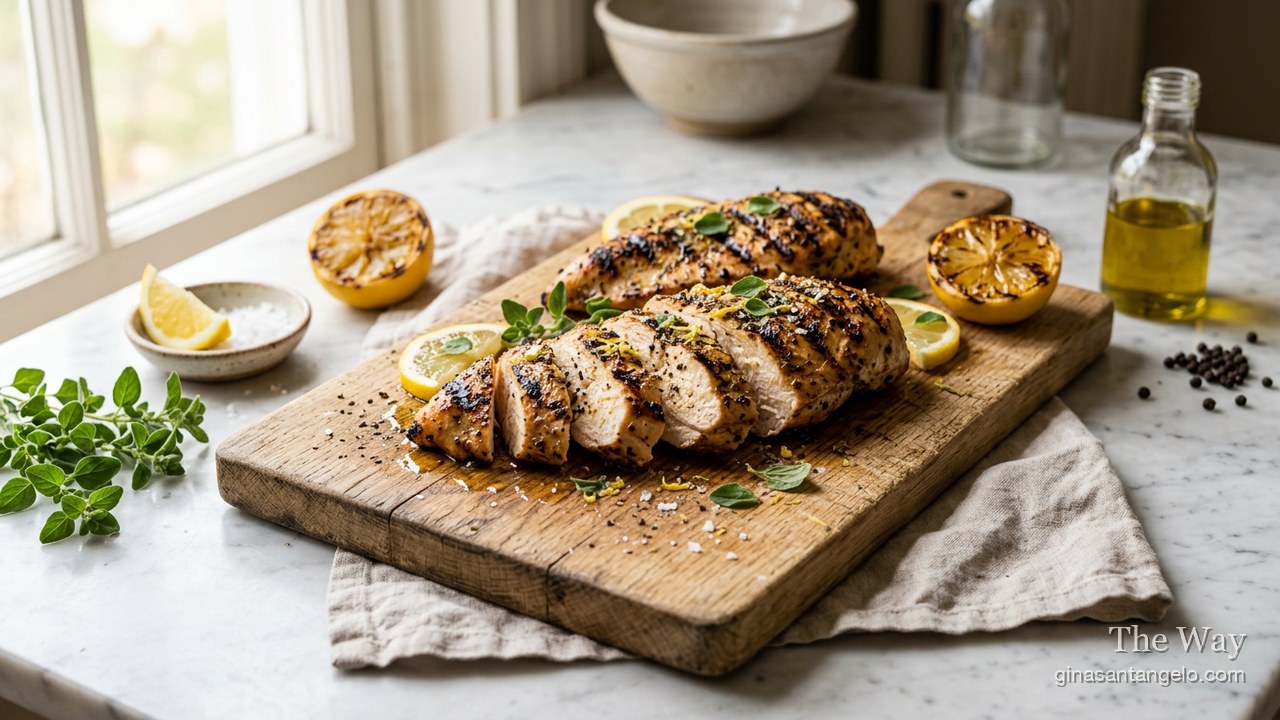 Grilled lemon oregano chicken