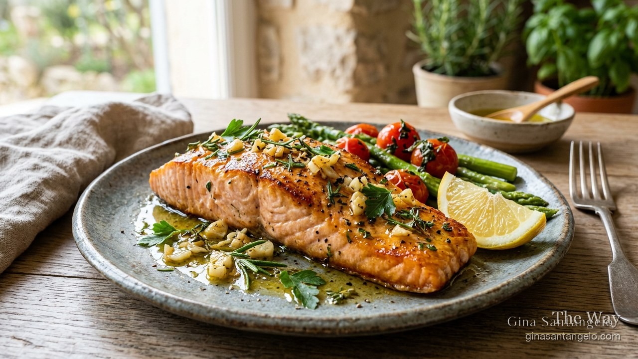 Salmon with Garlic and Herbs