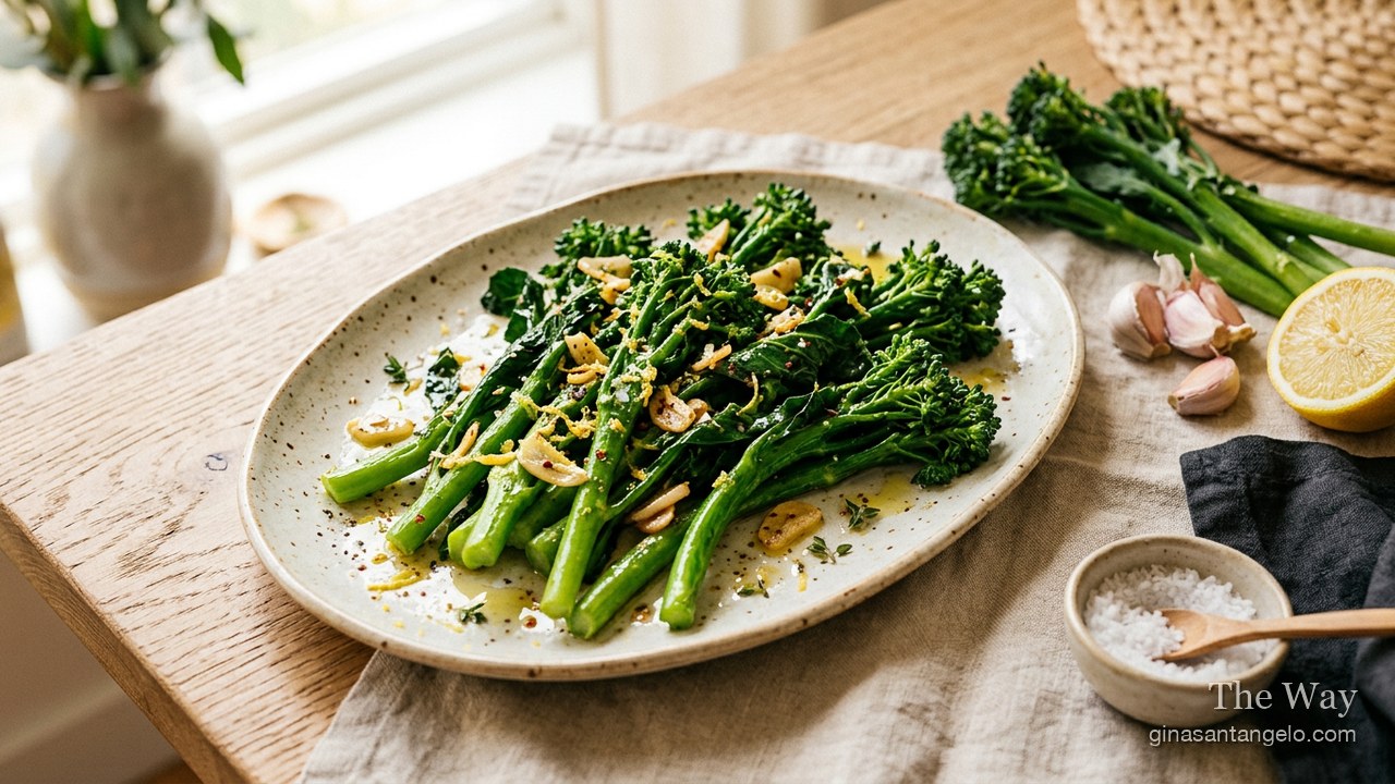 Sautéed broccolini with garlic and lemon